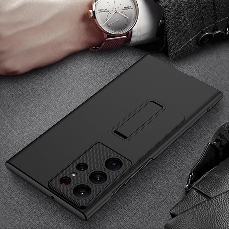 GKK For Samsung Galaxy S23 Ultra Shockproof Rubberized Phone Cover Ultra Thin Hard PC Back Case with Kickstand - Black GKK For Samsung Galaxy S23 Ultra Shockproof Rubberized Phone Cover Ultra Thin Hard PC Back Case with Kickstand - Black